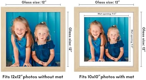 Americanflat 12x12 Picture Frame - Matted to 10x10 - Natural Oak - Image 2