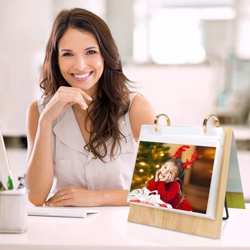 ZEEYUAN 4x6 Desktop Photo Frame Flip Photo Album on Stand with 60 Pockets, Mothers Day Gift for Mom From Daughter Son 4x6 Photo Album Desk Photo Book for Mom Grandma Gifts - Image 4