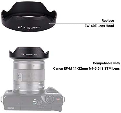 Lens Hood for Canon EF-M 11-22mm F4-5.6 is STM Lens, Reversible Lens Shade on EOS M6 Mark II M200 M100 M50, Replace Canon EW-60E Lens Hood - Image 2