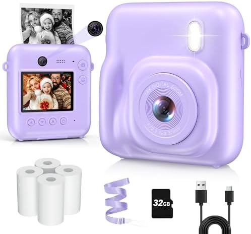 Kids Camera Instant Print, Dual-Lens 48MP Digital Camera,Purple,Aasonida by ThePertectGiftforChildren