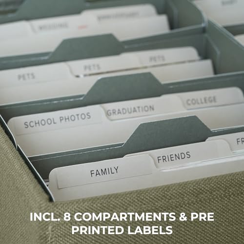 Decorative Photo Storage Box - Sturdy Linen Organizer Holds 1700 Photos - Image 4