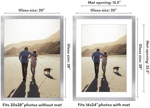 Americanflat 20x28 Poster Frame - Matted to 16x24 - Silver - Image 2
