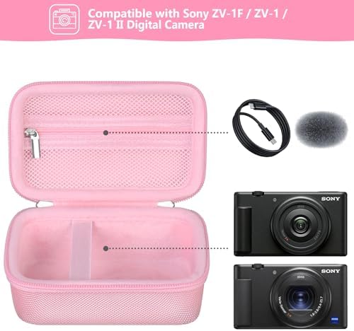 Hard Travel Case for Sony ZV-1, ZV-1F, ZV-1 II Digital Camera, Pink - Image 2