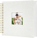 Scrapbook Photo Album Linen Cover, 8 x 8 Inch Hardcover Kraft White Pages Memory Book, for Travel Wedding Guest Book Christmas Baby Shower (40 Sheets/ 80 Pages,White) by HenPisen