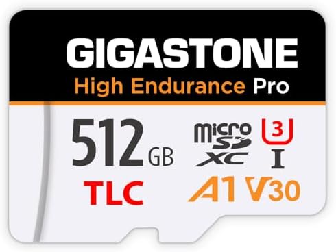 [5-Yrs Free Data Recovery] GIGASTONE 512GB Micro SD Card, TLC High Endurance Pro, Speed Up to 140/120 MB/s, Compatible with REDTIGER Rove VIOFO VANTRUE PRUVEEO Dash Cam, MicroSDXC UHS-I A1 V30 U3 by Gigastone
