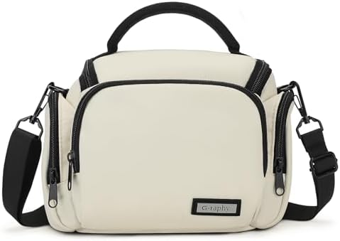 G-raphy Camera Bag Case Compact Lightweight Shoulder Crossbody Sling Photography Bags for Nikon Canon Sony DSLR SLR Mirrorless with Removal Straps (Beige) by G-raphy