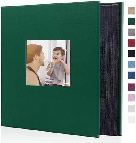 Artmag Fabric Photo Album 4x6 600 Large Capacity for Family Wedding Anniversary Linen Album Holds 600 Horizontal and Vertical Photos (600 Pockets, Dark Green) by Artmag