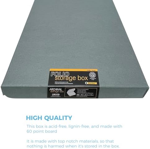 Lineco Clamshell Archival Storage Box, 18.5x24.5x1.75 Inch, Gray, Pack of 2 - Image 3