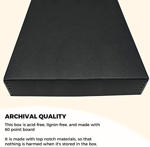 Golden State Art, Drop Front Archival Storage Box, 14.75"x18.75"x3"-Black - Image 5
