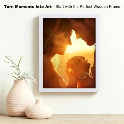 RPJC 9x12 Solid Wood Picture Frame Real Glass Cover White - Image 4