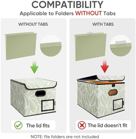 BALEINE File Organizer Box with Lid, Collapsible Hanging File Storage Box - Image 5