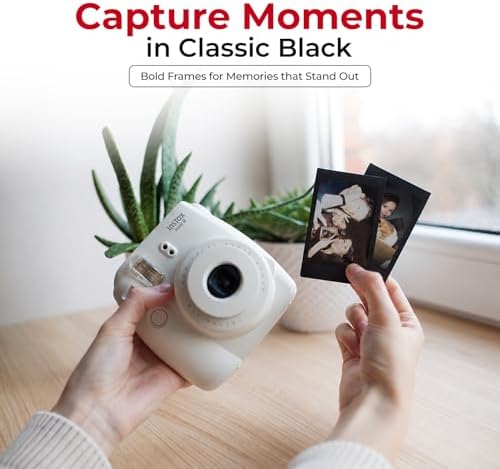 FUJIFILM Instax Mini Black Instant Film (20 Shots) + 4 AA Batteries + BluebirdSales Microfiber Cleaning Cloth – Creative Photography Bundle (20 Sheets Black Frame) - Image 5