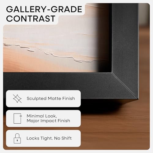 Homeforia 20x24 Black Picture Frame, High-End Metal, 16x20 Mat, Glass - Image 3
