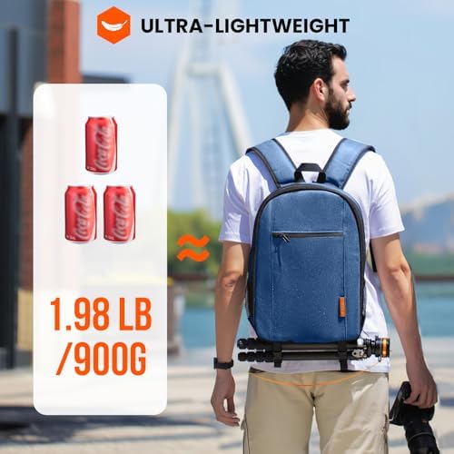 TARION Camera Bag Backpack for Photographers: Photography Camera Backpack with Laptop Compartment Waterproof Raincover Photo Backpack Bag Blue TB-M - Image 6