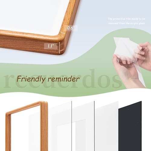 Recuerdos 18x24 Cherry Picture Frame, Matted to 16x20 with HD Plexiglass - Image 5