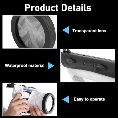Yoidesu DSLR Camera Univeral Waterproof Underwater Housing Case Pouch Bag,20-Meters Dving Case Bag Cover for Canon Nikon and Other DSLR Cameras (White) - Image 4