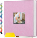 Popotop Photo Album Self Adhesive with Picture Display Window,40 Pages DIY Scrapbooking Supplies Kit for 4x6 8x10 Picture,Linen Cover Memory Book for Baby Wedding, with Scraper and Metallic Pen by Popotop