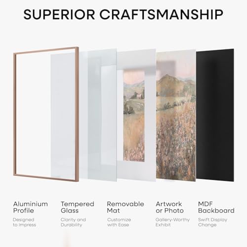 Homeforia 8x24 Mocha Panoramic Picture Frame, High-End Metal, Glass - Image 7