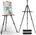 RRFTOK 2 Pack 17-66 Inch Art Easel Stand for Painting and Sign, Black by RRFTOK