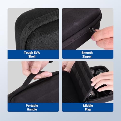 NEEWER Carrying Case for Action Camera & Accessories, Splashproof Protective Storage Bag with DIY Dividers & Mesh Pockets Compatible with GoPro DJI Osmo 360 Action 5 Pro Pocket 3 Lens, PB27 - Image 5