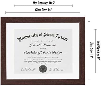Americanflat 11x14 Diploma Frame - Matted to 8.5x11 - Mahogany - Image 2