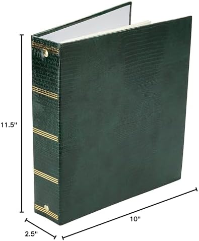 Magnetic Self-Stick 3-Ring Photo Album 100 Pages (50 Sheets), Hunter Green - Image 4