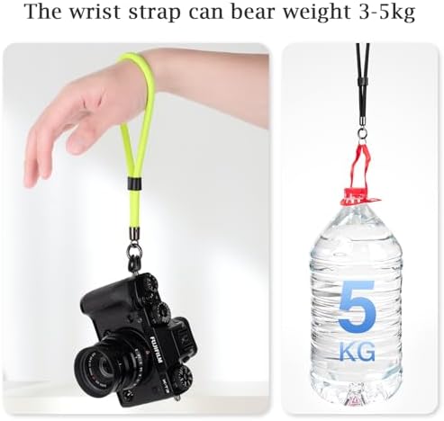 VOVMOEYA Camera Wrist Strap Rope,Camera Hand Strap Compatible with Fujifilm Nikon Canon Sony DSLR Camera - Fluorescent Green - Image 3