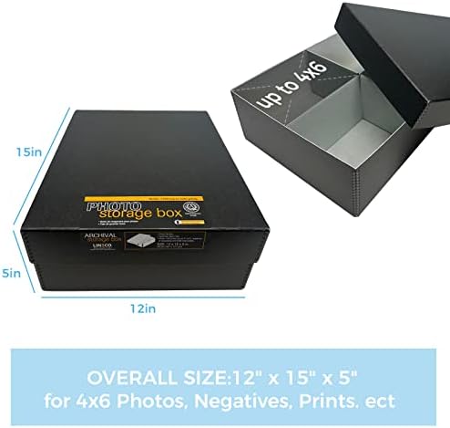 Lineco, 4x6 Photo Storage Box, Archival Pictures Organizer, 15.5"x12"x5" - Image 2