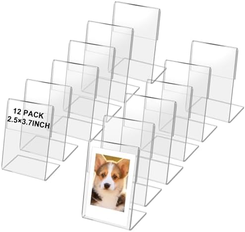 12 Pack Wallet Size Picture Frames,2.5x3.7 Acrylic Picture Frame,Mini Photo Frames for 3 in/3.5 In Mini Instant Films Photo Cards by HAPY+SHOP