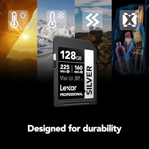 Lexar 128GB Silver SD Memory Card, 225MB/s Read, 4K, V30, U3, UHS-I - Image 6