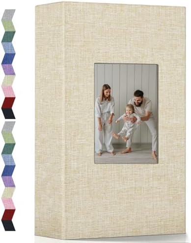 popotop Photo Album 4x6-300 Photos Linen Cover Photo Books with 300 Horizontal Pockets,Slip-in Picture Albums for Family Wedding Anniversary Baby Vacation Pictures by Popotop