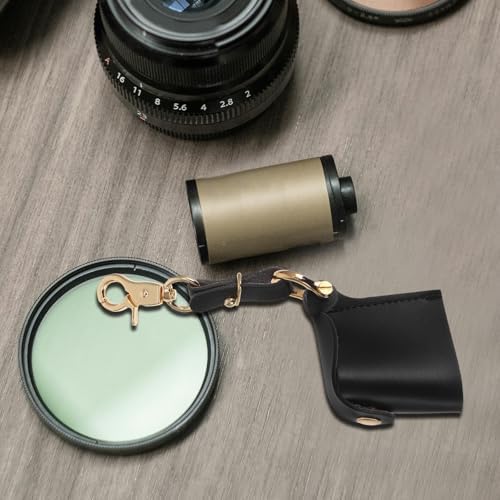Luxshiny Small Camera Film Roll Bag with Keychain Portable Pu Leather Film Storage Case for Photographers Organizer Pouch - Image 5