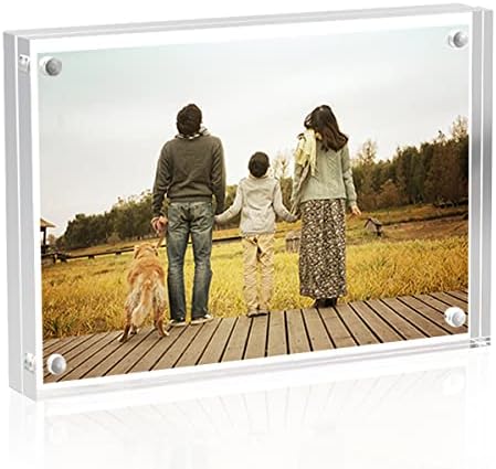 Sezanrpt Acrylic Picture Frames 2.5x3.5 inches, Clear Double Sided Magnetic Photo Block Frame,Desktop Frameless Picture Display, Wallet Small Picture Frames 2x3 by Sezanrpt