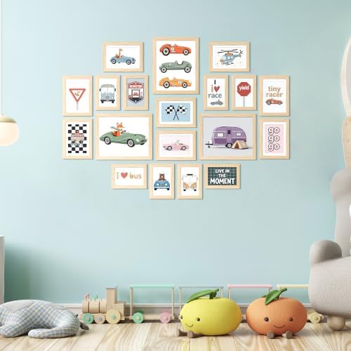 upsimples Picture Frames set of 19, Including 8x10, 5x7, 4x6 Natural Frame - Image 5