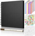 GOTIDEAL 7 x 7 Inch Scrapbook Album with Metallic Markers, Black, 40 Pages by GOTIDEAL