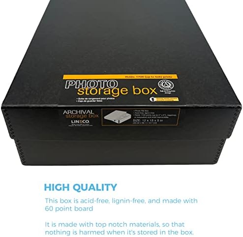 Lineco, 4x6 Photo Storage Box, Archival Pictures Organizer, 15.5"x12"x5" - Image 5