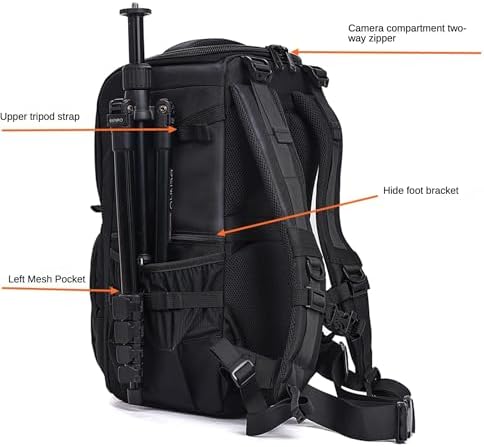ZZQ&CCF Telephoto Lens Camera Backpack for Canon RF 200-800/100-500, Lens Case Bag for Nikon Z 180-600, Camera Pouch Compatible with Sony FE 200-600/FE 400-800/300— Camouflage - Image 7