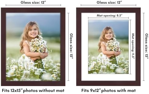 Americanflat 12x15 Picture Frame - Matted to 9x12 - Mahogany - Image 2