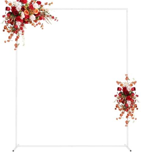 Asee'm 6.6FTx5.2FT White Wedding Arch Backdrop Stand Square Metal by Aseem