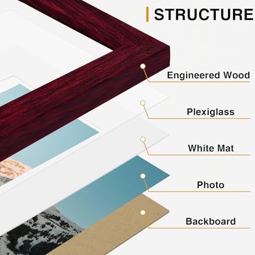 Vittanly 10 Pack Picture Frames Collage Wall Decor, Cherry Red - Image 5