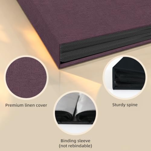 Popotop Photo Album 4x6 48 Pockets for Wedding Gifts,Linen Hardcover Picture Albums for Family Anniversary Baby Vacation Pictures - Image 4