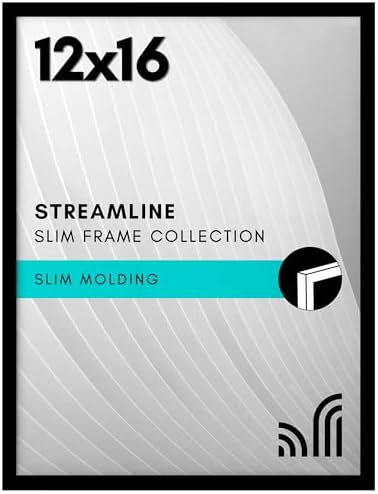 Americanflat 12x16 Picture Frame - Slim Molding - Black by Americanflat