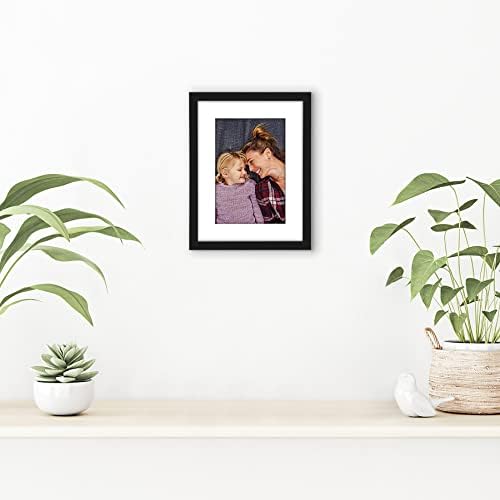Americanflat 6x8 Picture Frame with Shatter-Resistant Glass - Use as 4x6 Frame with Mat or Display 6x8 Photo Without Mat - Streamline Collection - Picture Frames for Tabletop and Wall - Black - Image 4