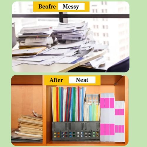 12 Pcs Clear Paper Storage Box, Pink, 12.4 x 9.84 x 1.18 Inches - Image 6