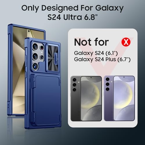 GooseBox for Samsung Galaxy S24 Ultra Wallet Case with RFID Blocking Card Holder, Camera Cover and Kickstand, Full Body Shockproof Wallet Case for S24 Ultra 6.8Inch 2024 for Women Men-Blue(Upgraded) - Image 2