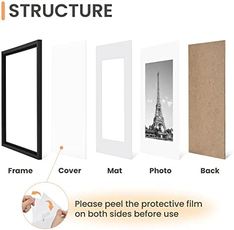 upsimples 8.5 by 11 Picture Frame, Gallery Wall Frames Set of 5, Black - Image 3