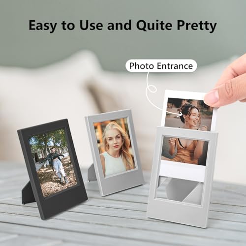 2x3 Photo Frames for Instax Mini EVO 13 12 Liplay SE Link 3 Camera Film, 3-inch Small Picture Frame for Mini 11 40 41 90 99 7+ Photo with Clear Protective Film (8-Packs Balck&Grey) - Image 5