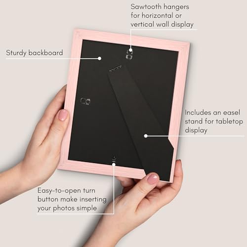 Americanflat 8x10 Picture Frame - Matted to 5x7 - Distressed Pink - Image 5