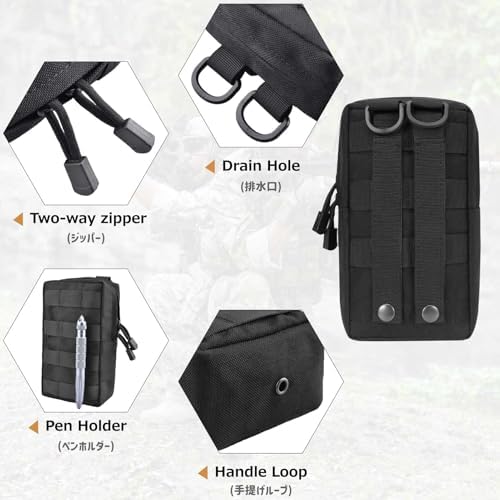 Azarxis Molle Pouches, Tactical Compact EDC Small Utility Pouch Waist Bags Sundries Storage Admin Organize Gear Gadget for Military Backpack - Image 4