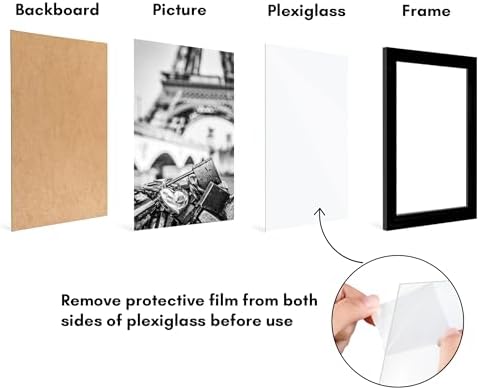 Americanflat 8x12 Picture Frame 5-Pack - Slim Molding - Black - Image 4
